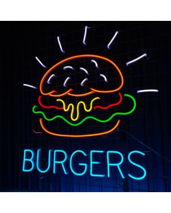Light Up Your Burger Joint: Elevate Your Dining Ambiance with the Burgers Store Led Neon Sign, Perfect for Restaurants, Home Kitchens, and Bars.