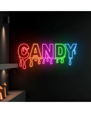 Brighten Your Space with Candy Dripping LED Sign - Perfect for Home Decor, Bars, and Birthday Celebrations