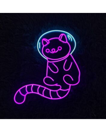 Brighten Up Your Space with Cat Astronaut LED Sign - Perfect for Home Decor, Office Ambiance, or Themed Parties!