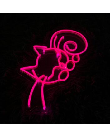 Brighten Your Home Office or Add Fun to Parties with the Cat Line Art Sleeping LED Neon Sign - A Versatile Decor Piece.