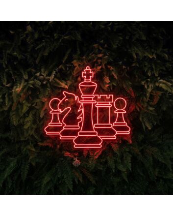 Brighten Your Game Nights and Decor with the Custom Chess Led Neon Sign for Home, Office, and Social Events.