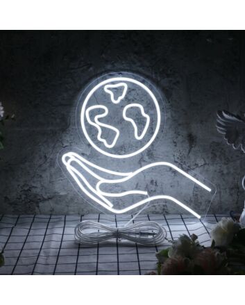 Holding The Earth LED Sign