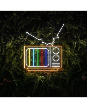 Brighten Your Living Room, Bar, or Party Ambiance with the Colorful Television LED Neon Sign Color TV Neon Light Home Decor.