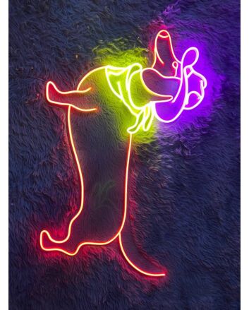 Brighten Up Your Space: Cowboy Dachshund Hotdog Led Neon Sign for Bars, Home Decor, and Unique Office Settings