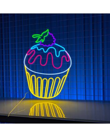 Brighten Your Bakery, Sweeten Your Space - Cupcake LED Neon Sign Perfect for Kitchen Decor, Parties, and Dessert Stores