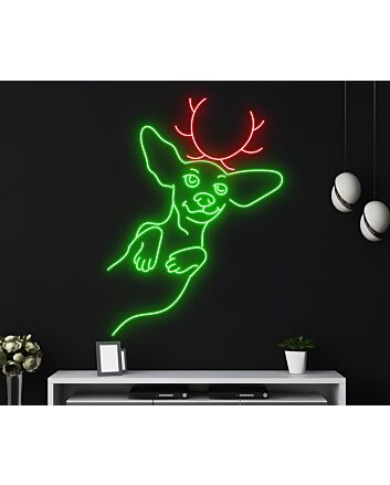 Brighten Up Your Festivities: Dachshund Christmas LED Sign, Perfect for Home, Office, and Holiday Parties Décor.