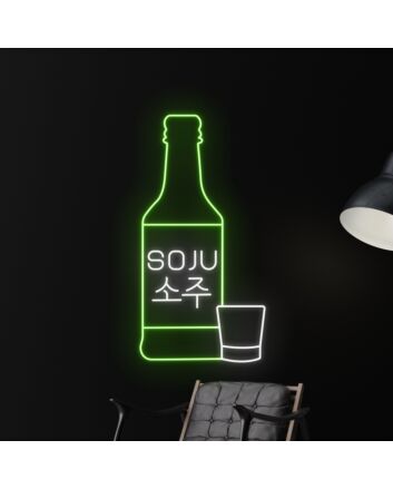 Elevate Your Bar, Club, or Soju Restaurant Ambiance with the Vibrant Drink Soju Logo Led Neon Sign - Perfect for Parties and Home Decor Enhancements.