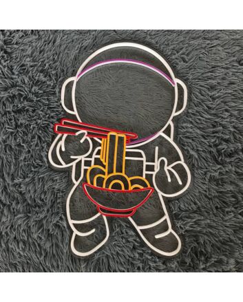 Brighten Up Your Dining Area, Office, or Storefront with the Eat Ramen Led Neon Sign Spaceman Restaurant Wall Decor - Perfect for Creating a Unique Space.