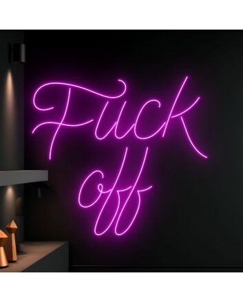 Brighten Your Space with Attitude: Fuck Off Led Neon Sign Perfect for Bars, Home Offices, or Christmas Themed Parties