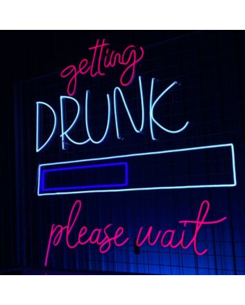 Brighten Up Your Bar, Man Cave, or Bachelorette Party with Getting Drunk Please Wait Led Neon Sign Custom Text Quote Neon Led Sign.