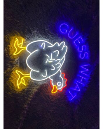 Brighten up Your Kitchen, Bar, or Farmhouse Fun with Guess What Chicken Led Neon Sign Chicken Led Sign Chicken Butt Neon Light.