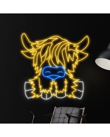 Brighten Your Space with Highland Cow Led Neon Sign: Perfect for Home Decor, Bars, and Animal-Themed Parties