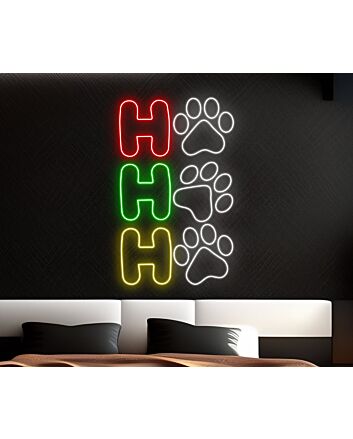 Brighten Your Festivities: Perfect for Home Decor, Office Sparkle, and Holiday Parties with Hohoho Paw Dog Led Neon Sign Hohoho Christmas Led Sign Merry Christmas Neon Light.