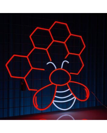 Brighten Up Your Space: Perfect for Home Decor, Bars, and Weddings - Honeycomb Led Neon Sign Bee Hive Neon Light Honey Decor.