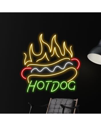 Enhance Your Fast Food Joint, Home Kitchen, or Party Ambiance with the Vibrant Hotdog Led Neon Sign Custom Hotdog Led Sign Hotdog Fast Food Restaurant Deco.
