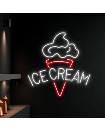 Add a Sweet Glow to Your Space: Ice Cream Neon Led Light, Perfect for Cafés, Dessert Parlors, and Playful Home Decor.