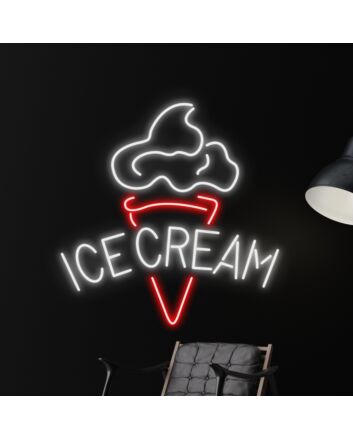 Add a Sweet Glow to Your Space: Ice Cream Neon Led Light, Perfect for Cafés, Dessert Parlors, and Playful Home Decor.