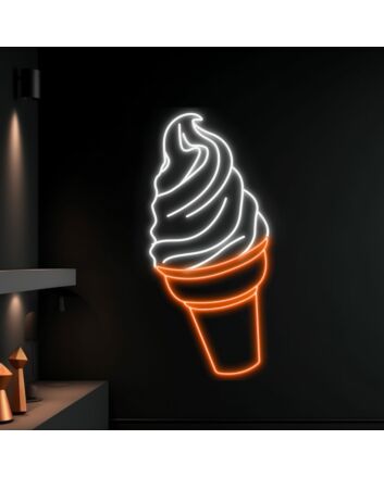 Brighten Up Your Space: Ice Cream Neon LED Light Cream Coffee Shop Decor for Bar, Home, and Celebrations