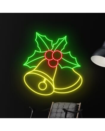 Add a Festive Spark to Your Holiday Decor, Office, or Storefront with the Jingle Bells Christmas Led Neon Sign.