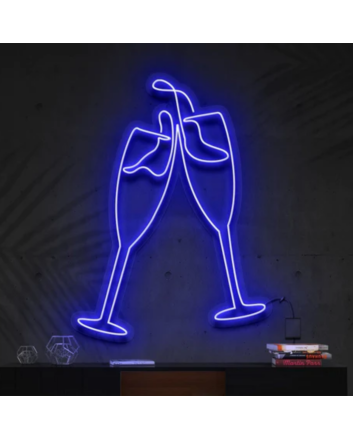 Champagne Glass Cheers LED Sign