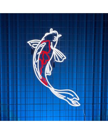 Brighten Your Space with Koi Fish Led Neon Sign: Perfect for Animal Lovers, Enhancing Restaurant Ambiance, and Adding a Unique Touch to Weddings and Parties.