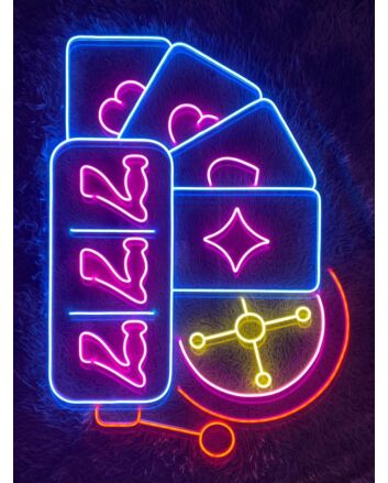 Lucky Number 777 Led Neon Sign Jackpot Casino Led Light Wall Decor