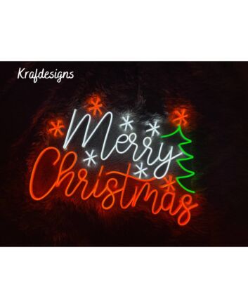 Merry Christmas Led Neon Sign Christmas Tree Neon Light Christmas Decor Red