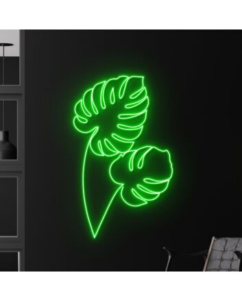 Monstera Leaf Led Neon Sign Monstera Leaf Led Light Restaurant Wall Led Art Deco