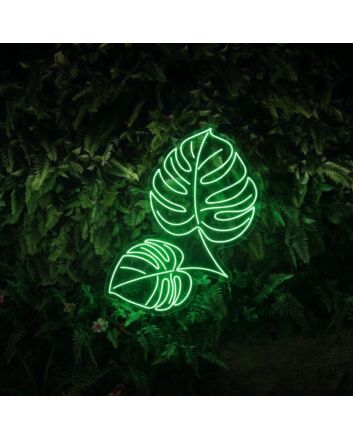 Monstera Leaf Led Neon Sign Art Deco Green Leaf