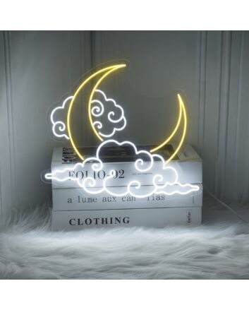 Moon And Clouds Led Neon Sign Moon Lover Led Sign