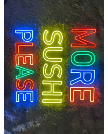 More Sushi Please Logo Restaurant Led Neon Sign Sushi Neon Led Sign
