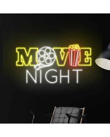 Movie Night Led Neon Sign Theater Movie Led Wall Decor