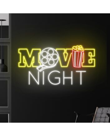 Movie Night Led Neon Sign Theater Movie Led Wall Decor