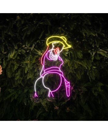 Naked Cowgirl With Gun Led Neon Sign Texas Cowgirl Neon Led Sign