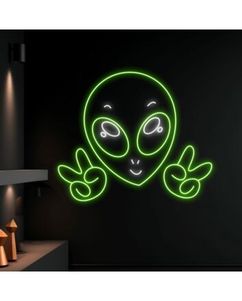 Peace Alien Led Neon Sign Restaurant Decor Bar Club Decor