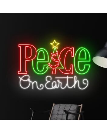 Peace On Earth Led Neon Sign Led Neon Sign Merry Christmas Led Light Christmas Decor