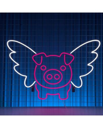 Pig Angel Wings Cute Pig Neon Light Room Decor LED Neon Sign
