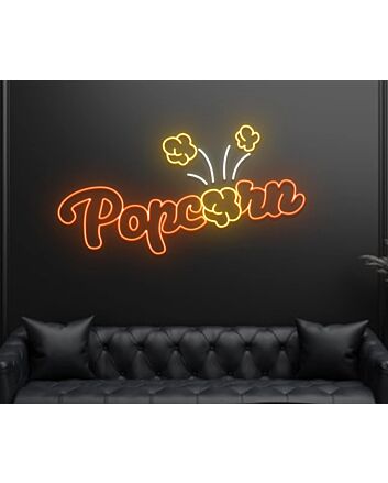 Popcorn Logo Led Neon Sign Decor Popcorn National Day Theater Movie Led Wall Deco