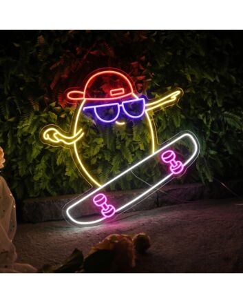 Potato Skateboarding Led Neon Sign Restaurant Decor
