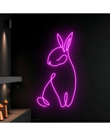 Rabbit Led Neon Sign Custom Rabbit Led Sign Cute Animal Club Decor