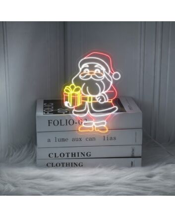 Santa Claus With Gift Led Neon Sign Santa Claus Christmas Led Sign