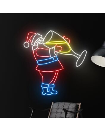 Santa Drinking Champagne Santa Claus Led Sign Santa Christmas Neon Light Christmas Decor
