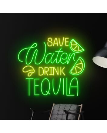 Save Water Drink Tequila Led Neon Sign Restaurant Home Room Decor Bar Club Decor