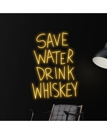 Save Water Drink Whiskey Led Neon Sign Bar Club Decor