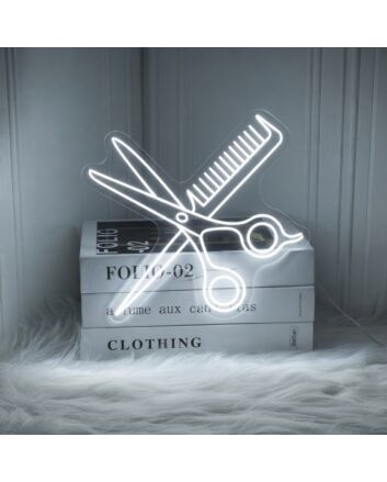 Scissors And Comb Neon Led Sign Welcome Spa Logo Deco Barber Led Neon Light