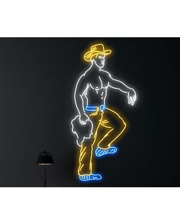 Sexy Bikini Cowboy Man Texas Led Neon Sign