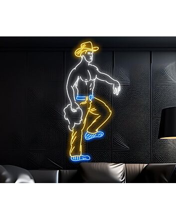 Sexy Bikini Cowboy Man Texas Led Neon Sign