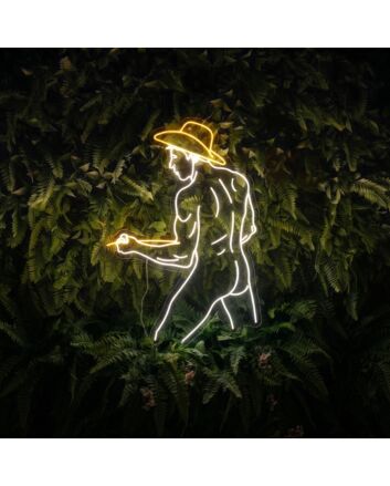 Sexy Bikini Cowboy Man Texas Led Neon Sign Sexy Body Gay Man Cowboy Hat Led Sign