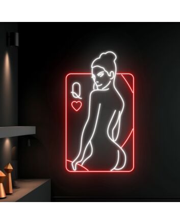 Sexy Girl Poker Custom Poker Neon Light Gambling Casino Poker Decor