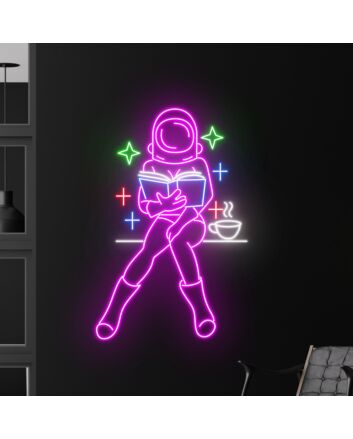 Sexy Girl Reading Book Led Neon Sign Book Lover Decor